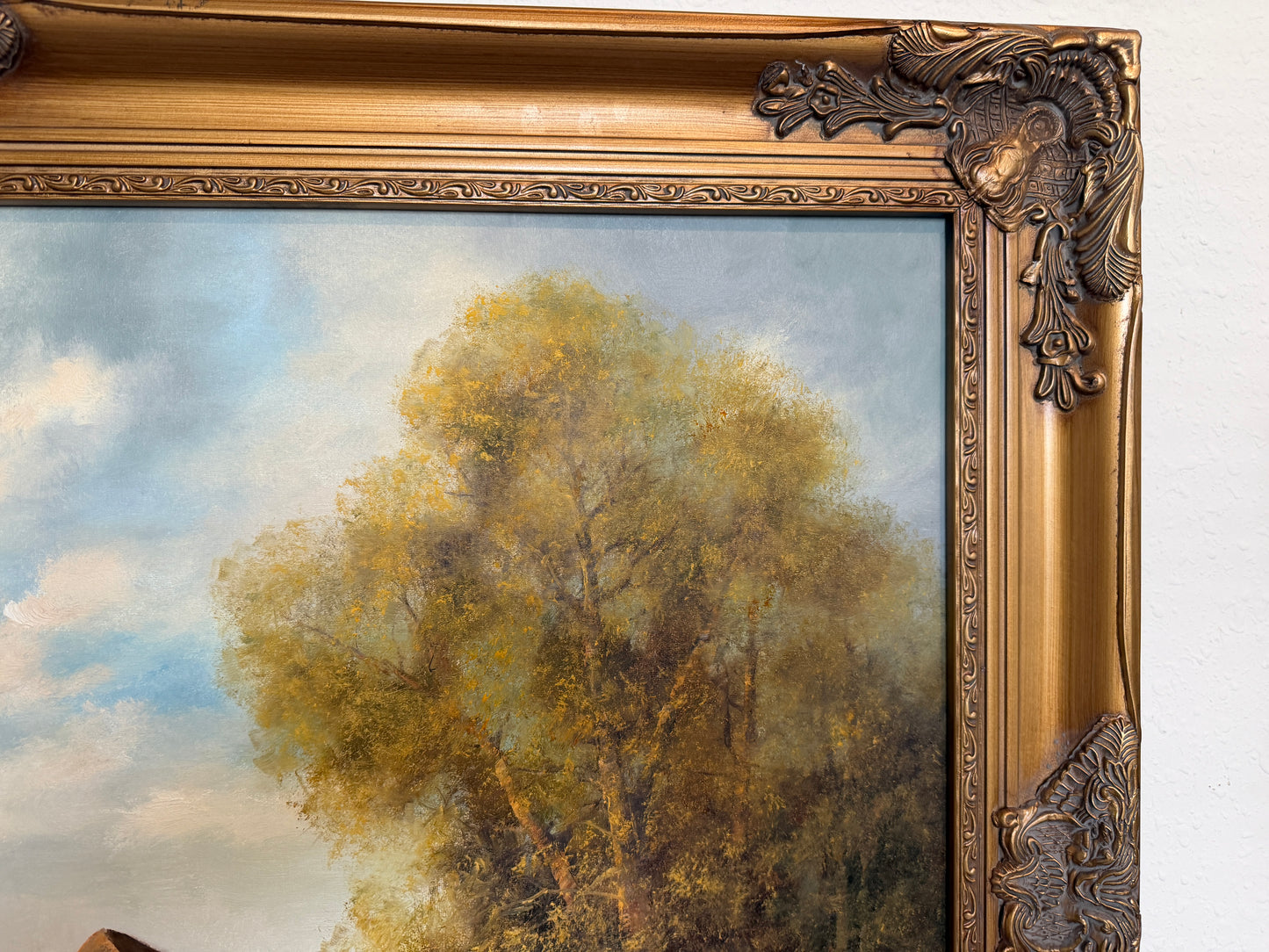 Josef Benda (German b.1937) Large Oil on canvas Painting Landscape Gold Frame