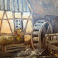 Josef Benda (German b.1937) Large Oil on canvas Painting Landscape Gold Frame