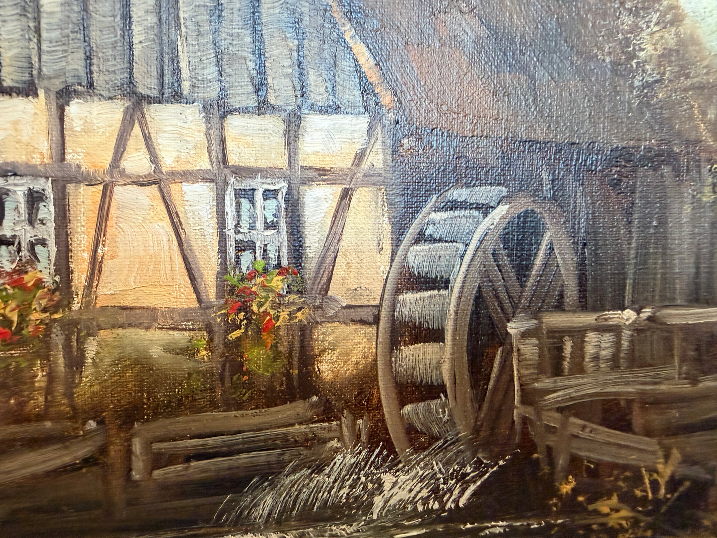 Josef Benda (German b.1937) Large Oil on canvas Painting Landscape Gold Frame