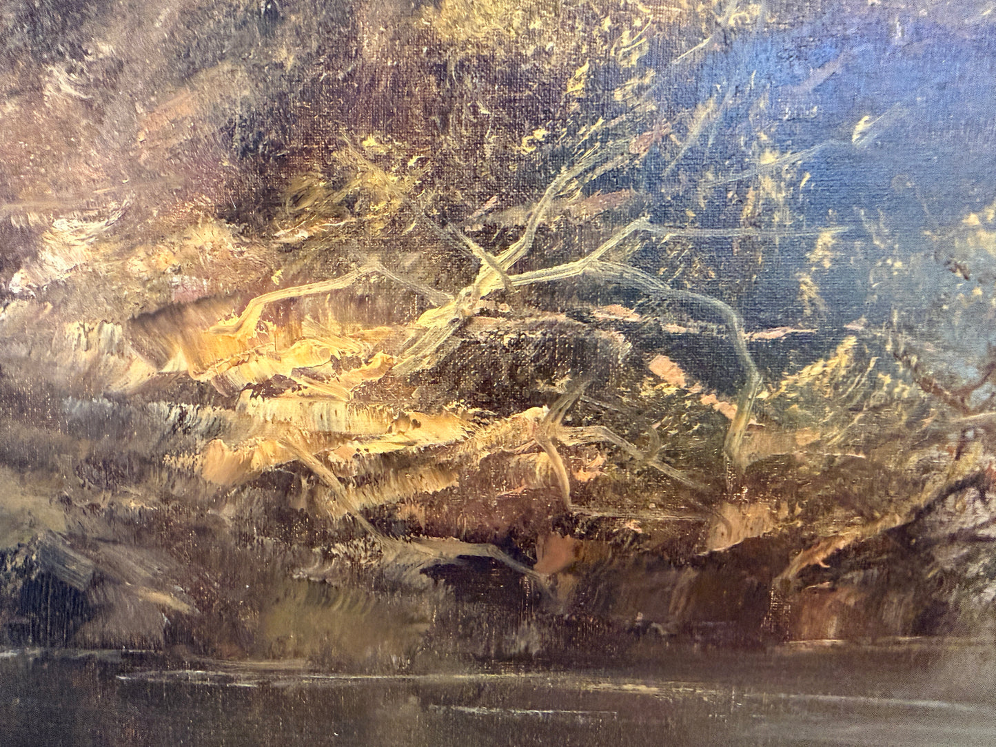 Josef Benda (German b.1937) Large Oil on canvas Painting Landscape Gold Frame