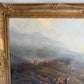 Antique 1893 Large Signed Oil Painting British School Deer Highland Landscape