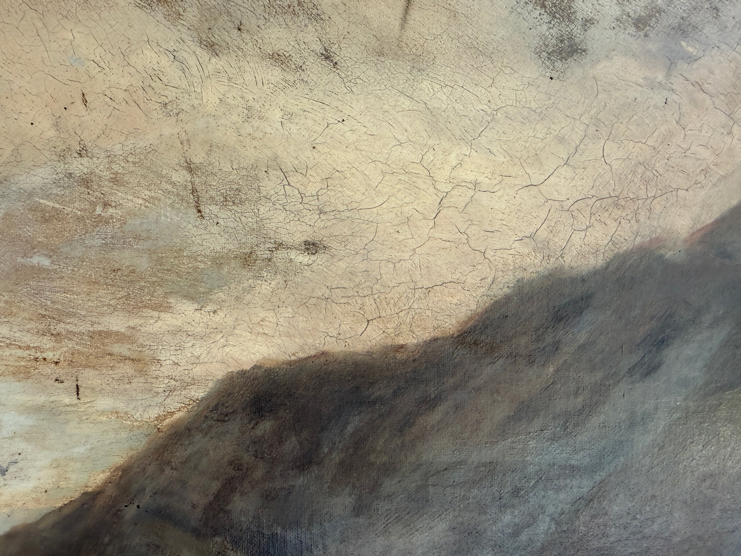 Antique 1893 Large Signed Oil Painting British School Deer Highland Landscape