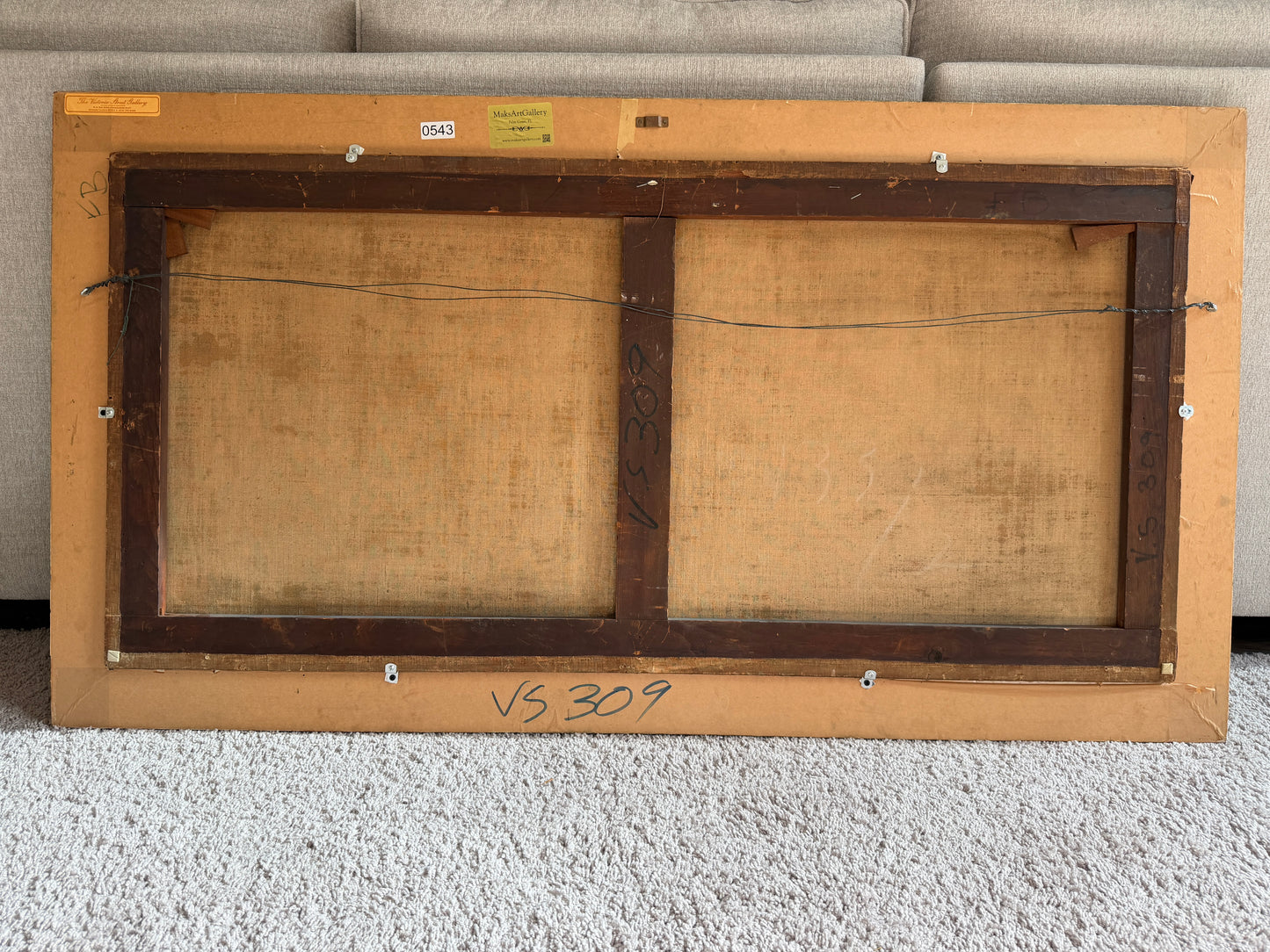 Antique 1893 Large Signed Oil Painting British School Deer Highland Landscape