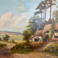 Robert Towers (British, 20C) Large Oil Painting English Cottage Landscape Framed