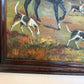 Large Vintage Oil Painting English Fox Hunt Horses Hounds Hunting Scene Art