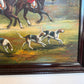 Large Vintage Oil Painting English Fox Hunt Horses Hounds Hunting Scene Art
