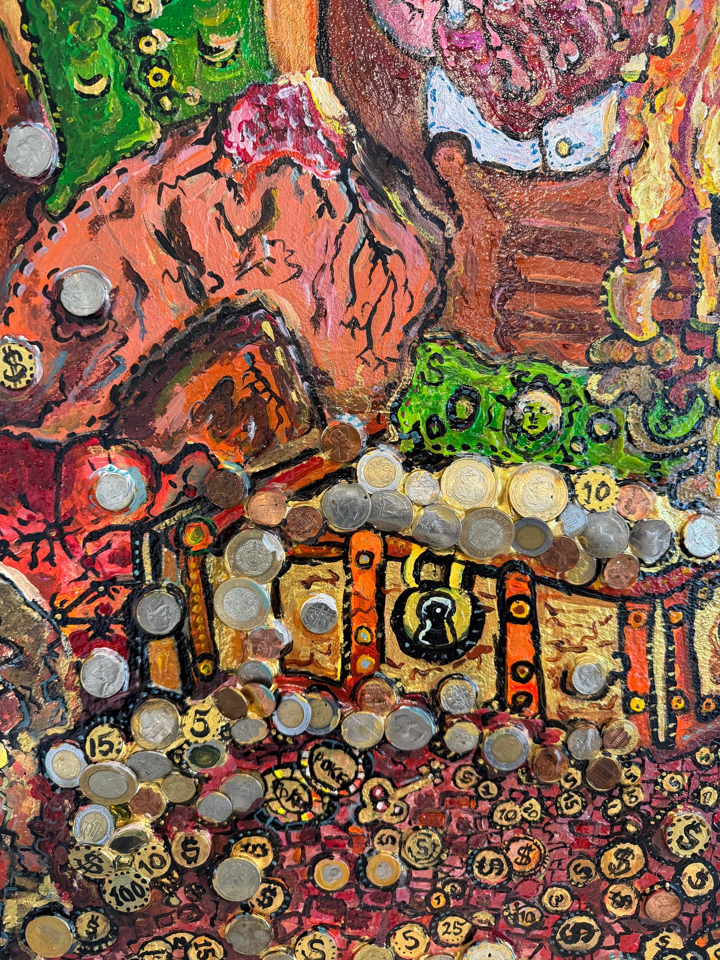 One-Of-A-Kind Painting on canvas by Serg Graff "The Dragon of Timely Gold"+COA