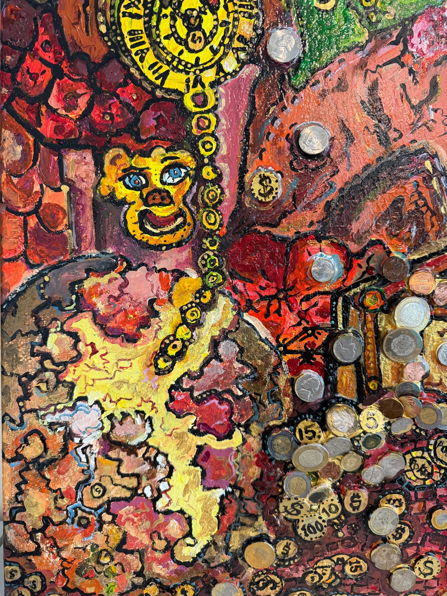 One-Of-A-Kind Painting on canvas by Serg Graff "The Dragon of Timely Gold"+COA