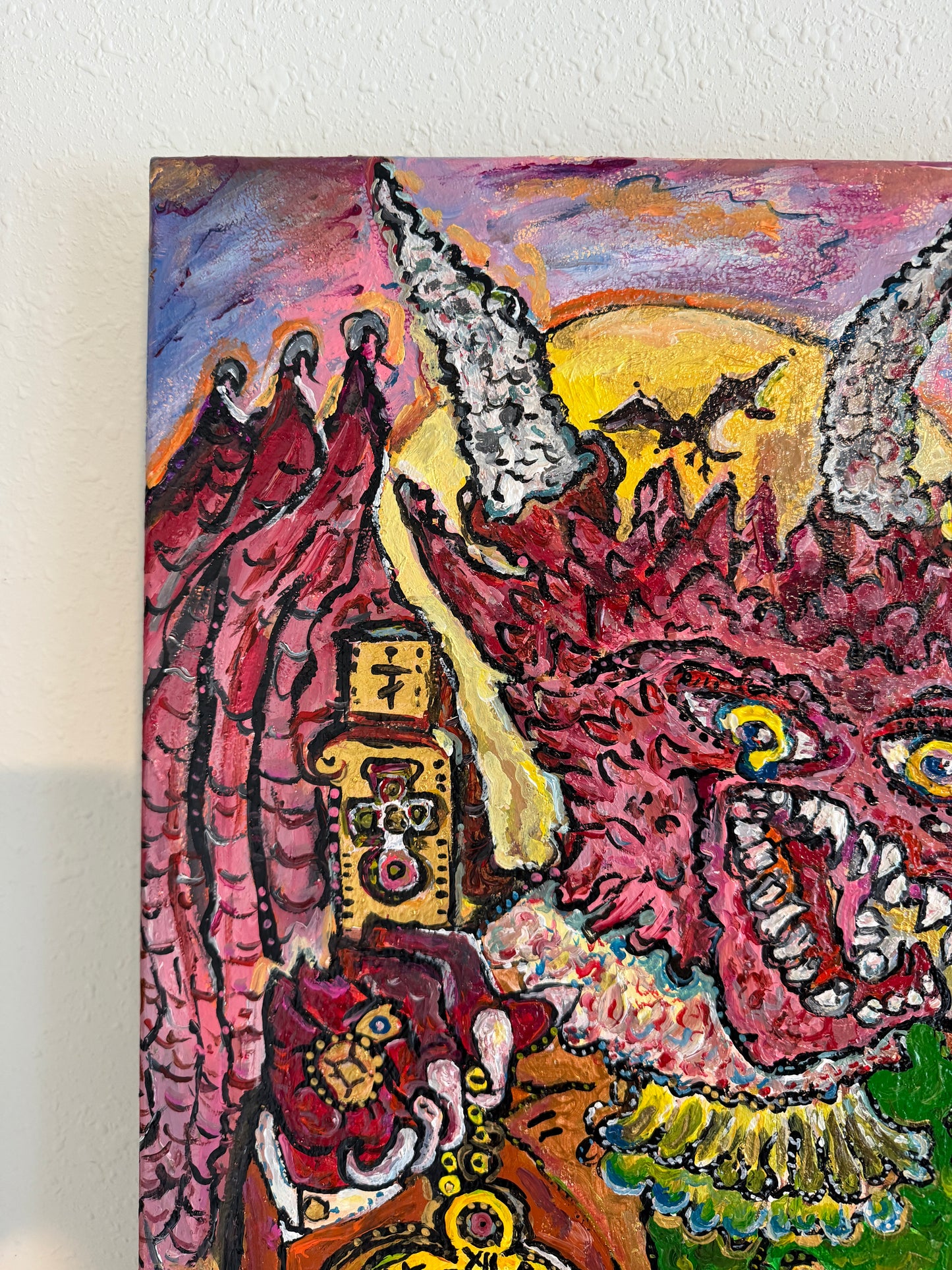 One-Of-A-Kind Painting on canvas by Serg Graff "The Dragon of Timely Gold"+COA