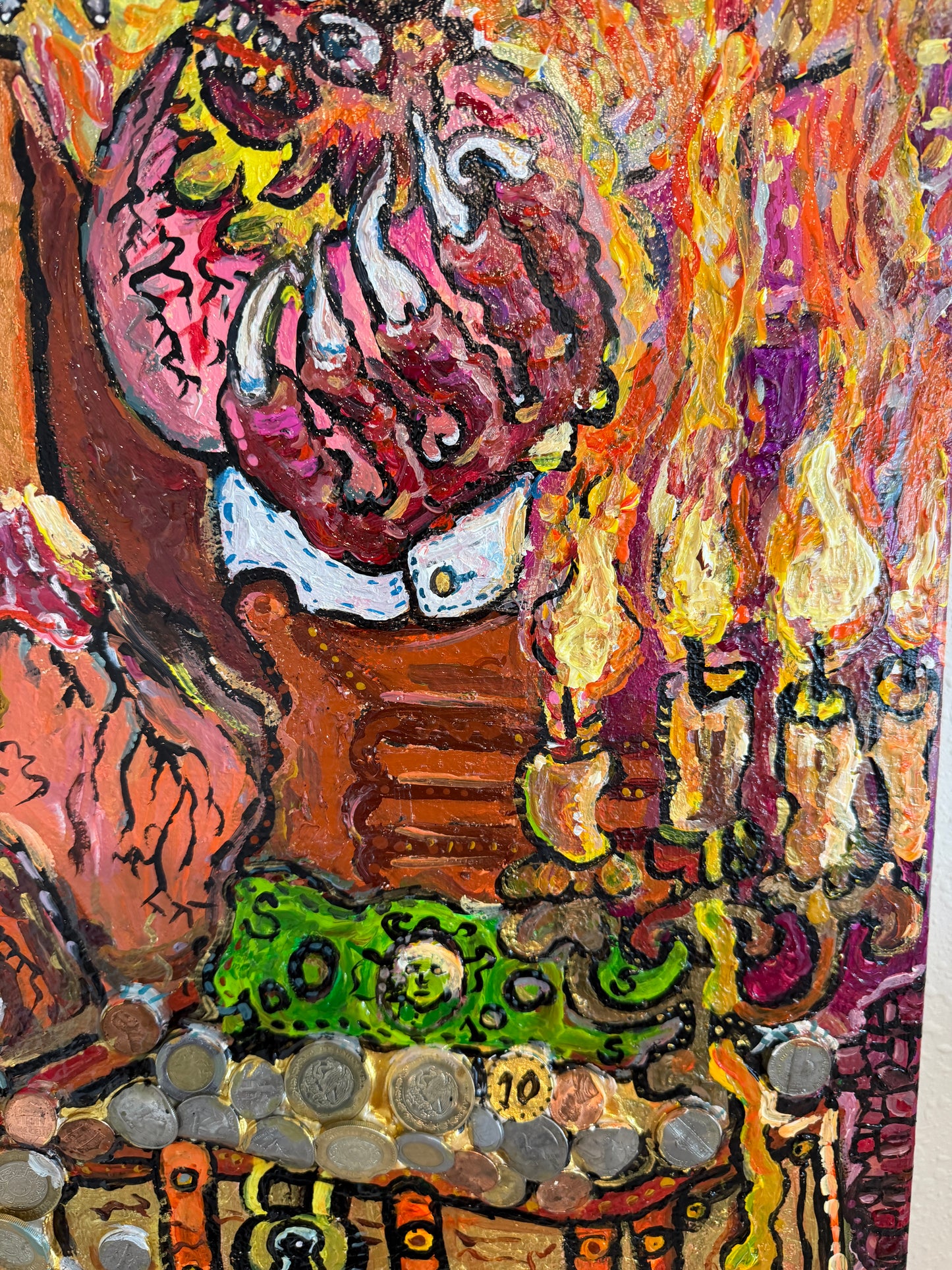 One-Of-A-Kind Painting on canvas by Serg Graff "The Dragon of Timely Gold"+COA