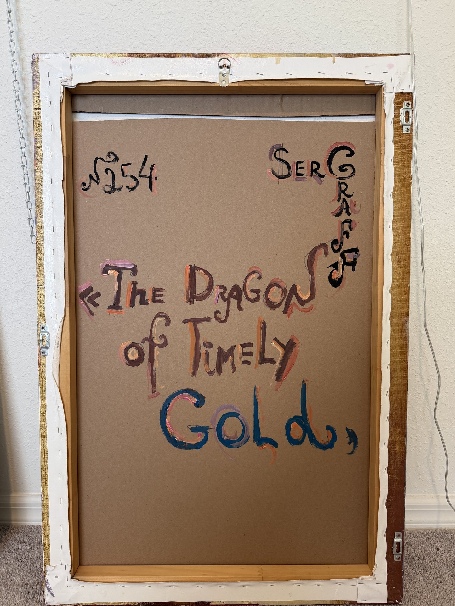 One-Of-A-Kind Painting on canvas by Serg Graff "The Dragon of Timely Gold"+COA