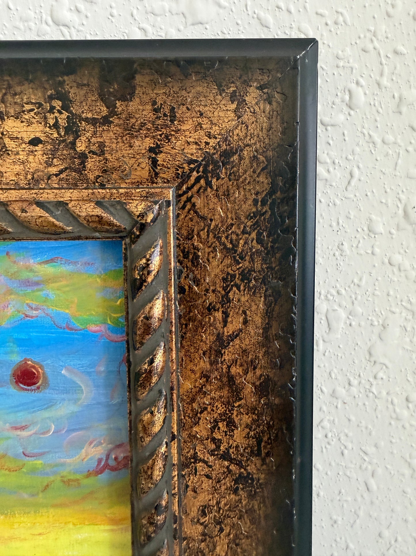 Original Serg Graff Ocean Sunset Acrylic Painting Framed Small Seascape Art