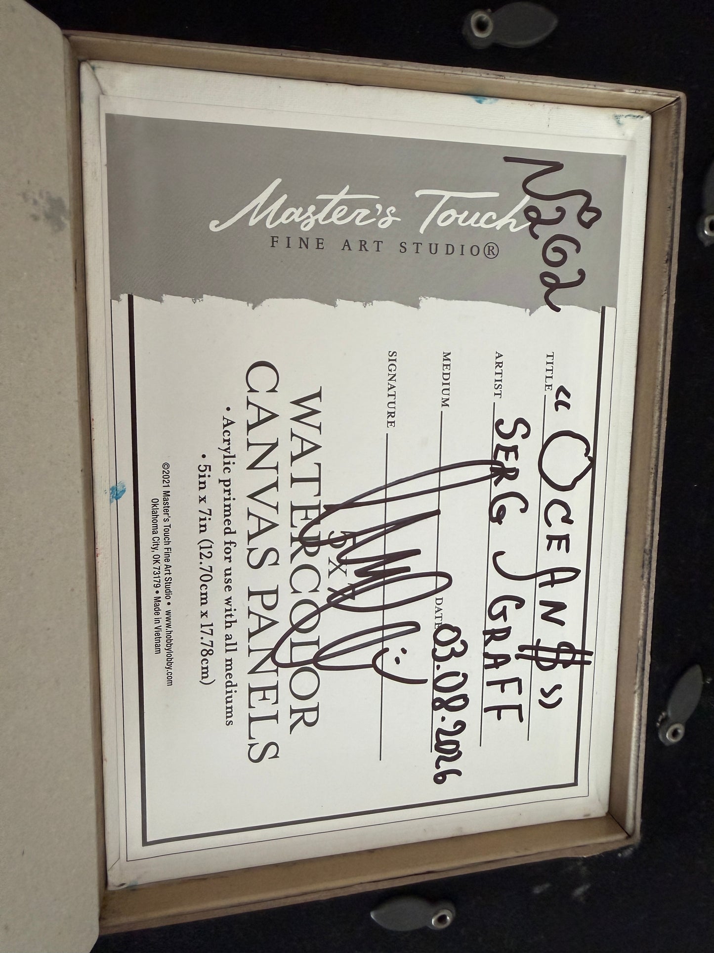 Original Serg Graff Ocean Sunset Acrylic Painting Framed Small Seascape Art