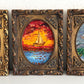 Set of 3 Small Serg Graff Nautical Paintings Framed Sailing Ship Seascapes Art