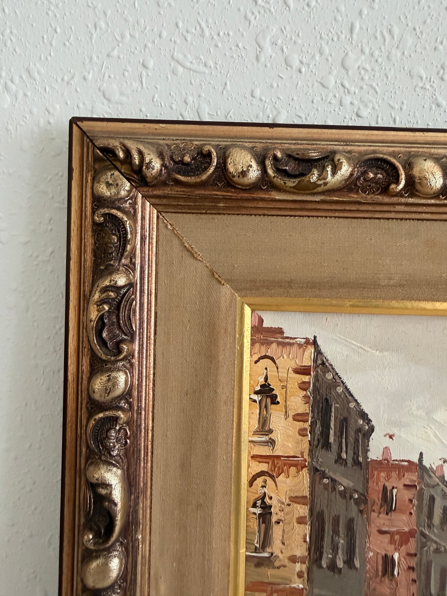 Antonio De Vity(1901-1993) Italian Oil Painting Venice Canal Gondola Cityscape