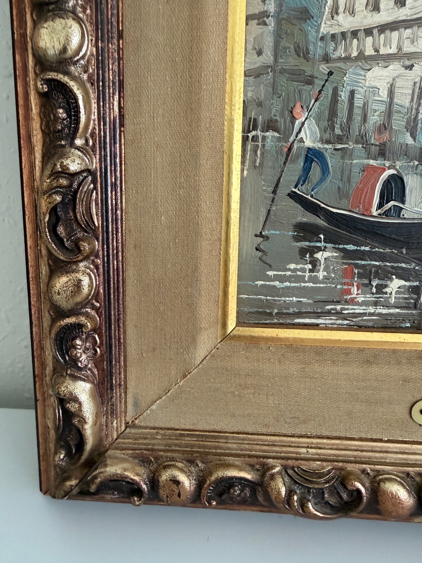 Antonio De Vity (1901-1993) Italian Oil Painting Venice Canal Gondola Cityscape