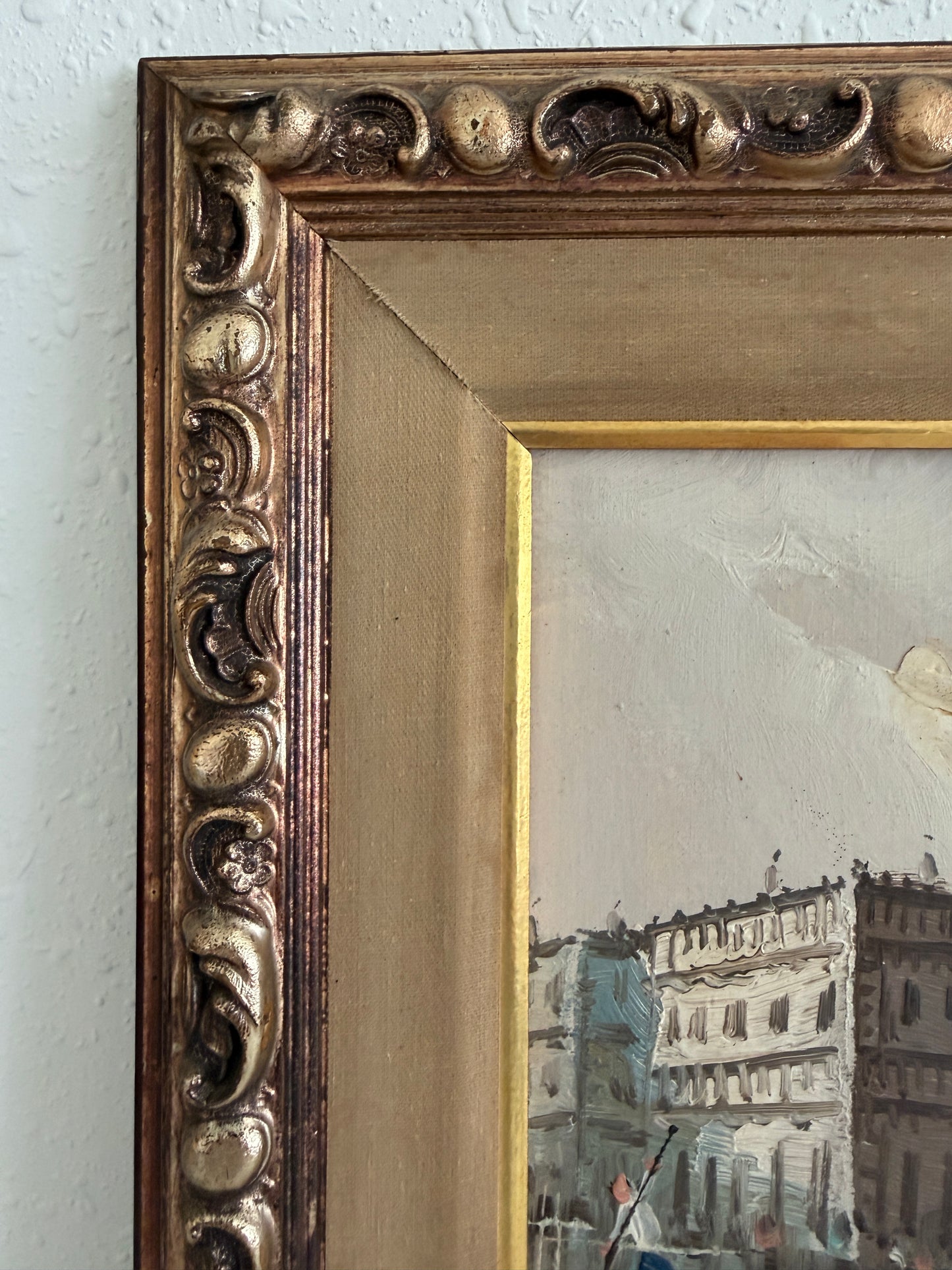 Antonio De Vity (1901-1993) Italian Oil Painting Venice Canal Gondola Cityscape