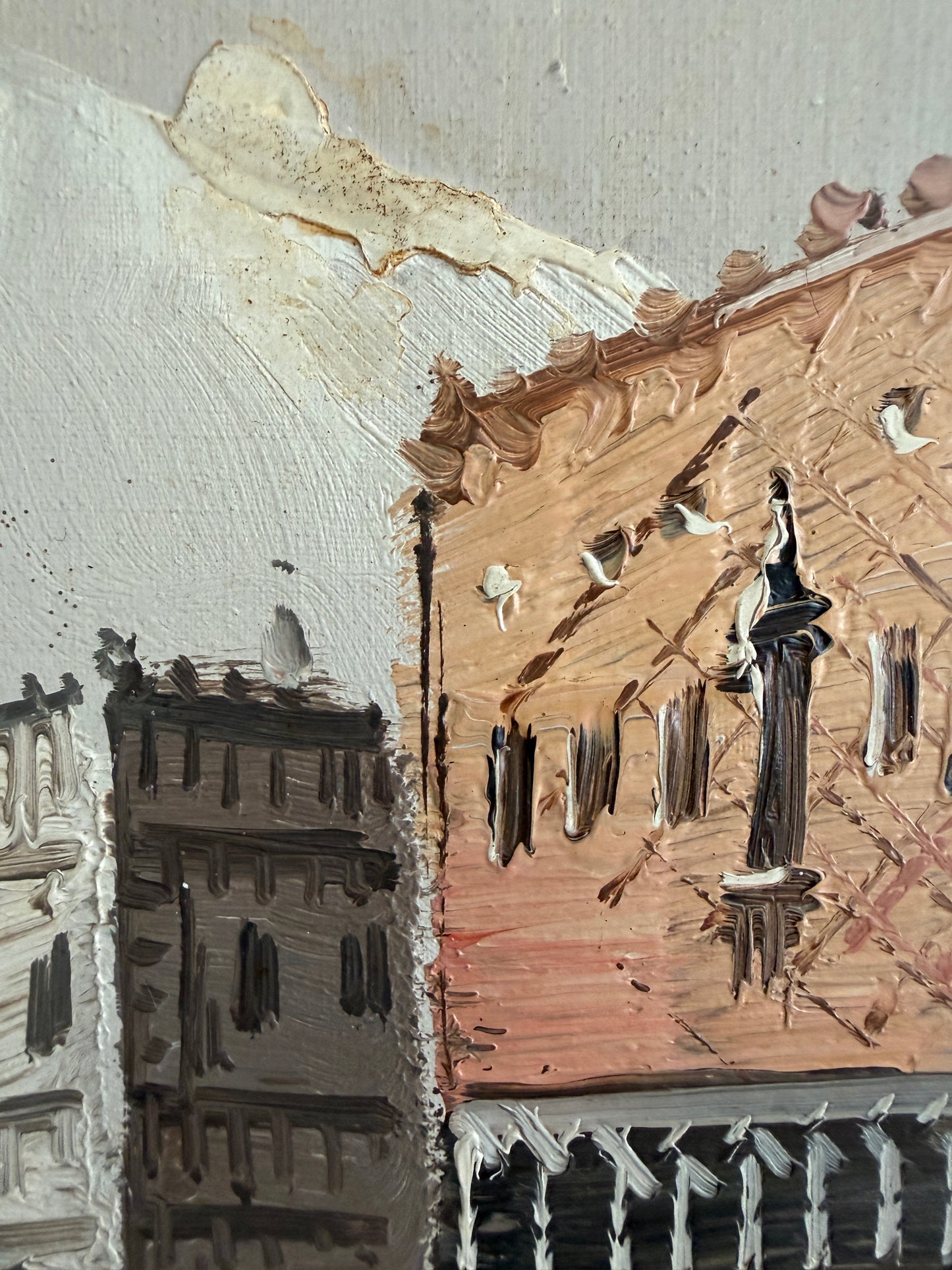 Antonio De Vity (1901-1993) Italian Oil Painting Venice Canal Gondola Cityscape