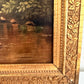 1887 Antique 19 C. American Oil Painting Signed Landscape Shattuck Frame Clamps