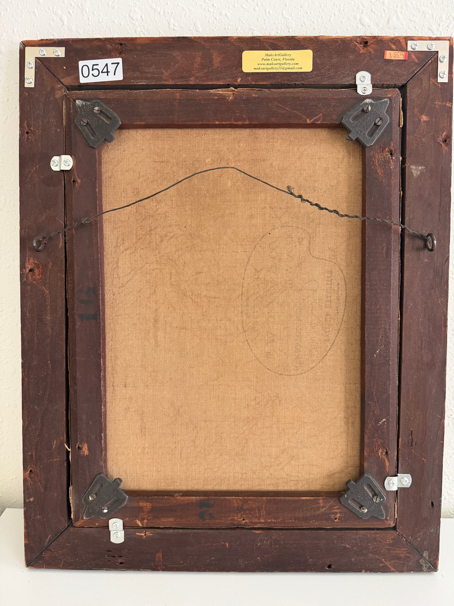 1887 Antique 19 C. American Oil Painting Signed Landscape Shattuck Frame Clamps