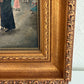 Antique 19th Century French Oil Painting Genre Scene Figures Village Tavern Art