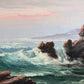 Framed Vtg Oil Painting Seascape Signed Theddy Peterson Coastal Waves Rocks Art