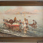 GIUSEPPE GIARDIELLO (Italia 1870-1920) Antique Oil Painting Fishermen Seascape
