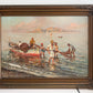 GIUSEPPE GIARDIELLO (Italia 1870-1920) Antique Oil Painting Fishermen Seascape