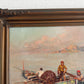 GIUSEPPE GIARDIELLO (Italia 1870-1920) Antique Oil Painting Fishermen Seascape