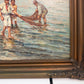 GIUSEPPE GIARDIELLO (Italia 1870-1920) Antique Oil Painting Fishermen Seascape