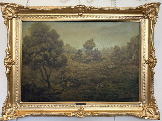 Antique European Tonalist Landscape Oil Painting, Signed P. Meneses, C 1880–1820
