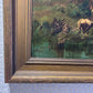 1895 Antique 19c. Large oil painting on canvas by L.A.Morris Farm Landscape