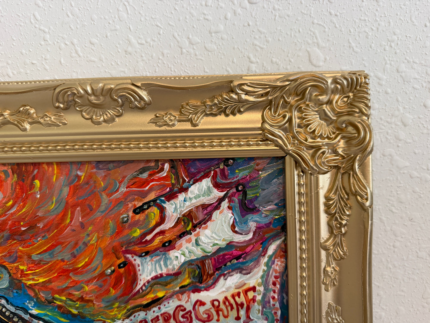 Serg Graff Original “Needleton” Acrylic Ship Painting | Gold Frame | Nautical