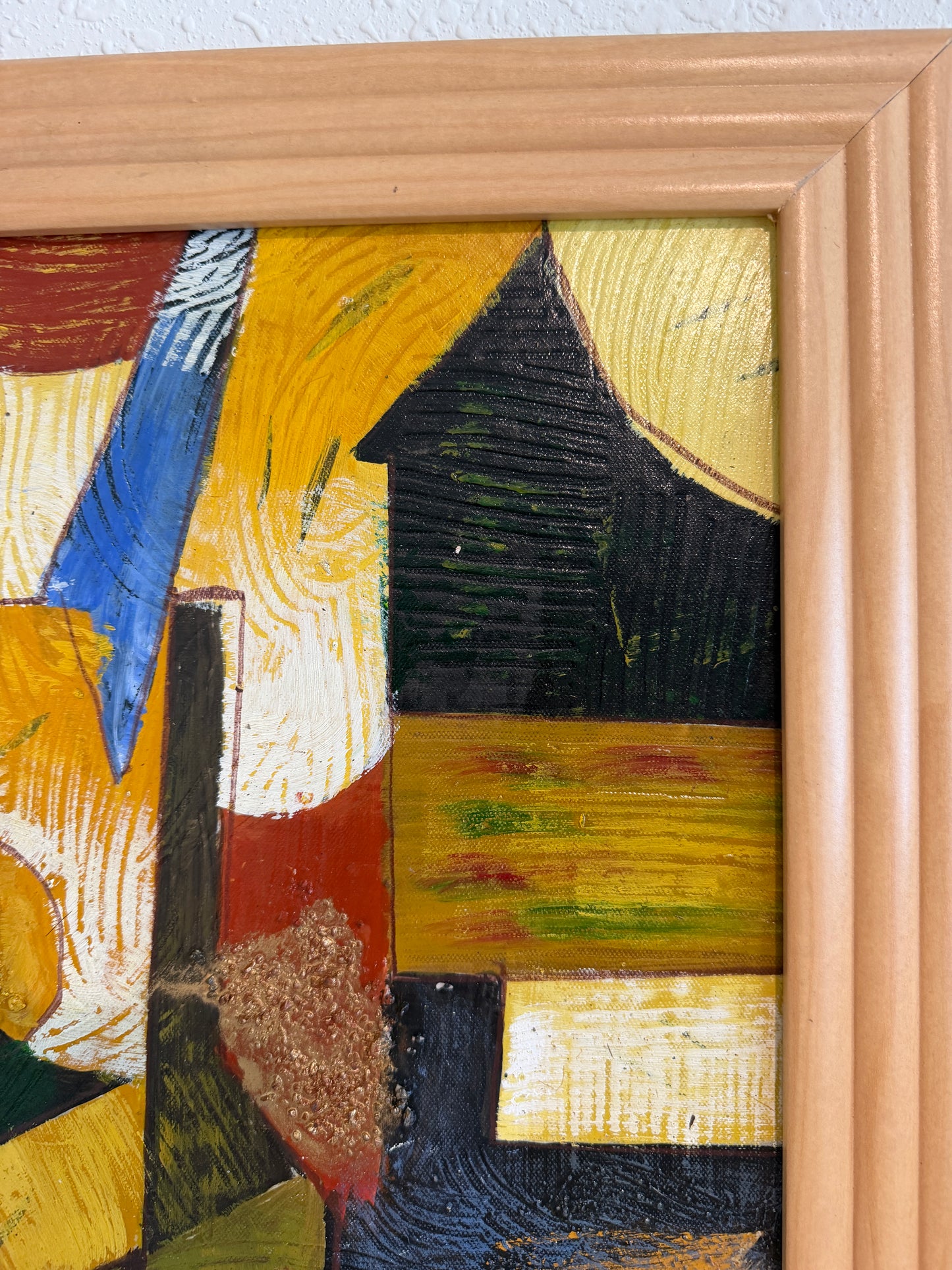 Alena Kalen Modern Geometric Original Abstract Oil Painting Cubist Reverie” COA