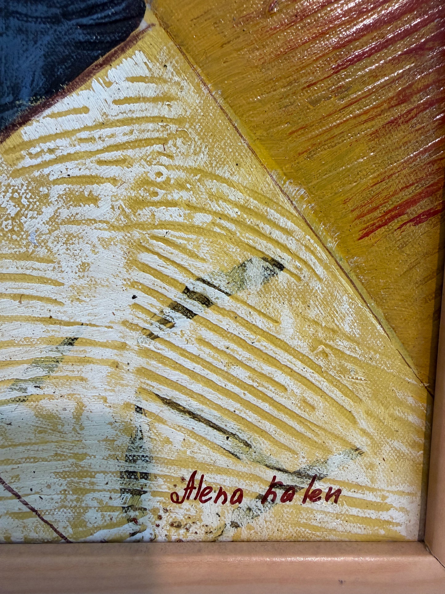 Alena Kalen Modern Geometric Original Abstract Oil Painting Cubist Reverie” COA