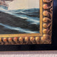 Vintage Oil painting on canvas, seascape, Sailing Ships, T. Orcelli, framed