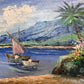 Antoniou Signed Original Oil Painting Seascape, Coastal Scene Framed Vintage Art