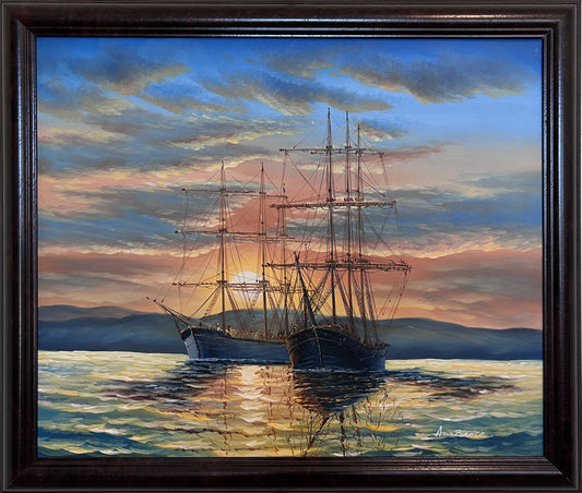 Listed British Artist John Ambrose 1931-2010 Original Canvas Painting seascape