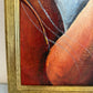 Original Abstract Figure Oil Painting Alena Kalen "Warm Solitude" Framed, COA