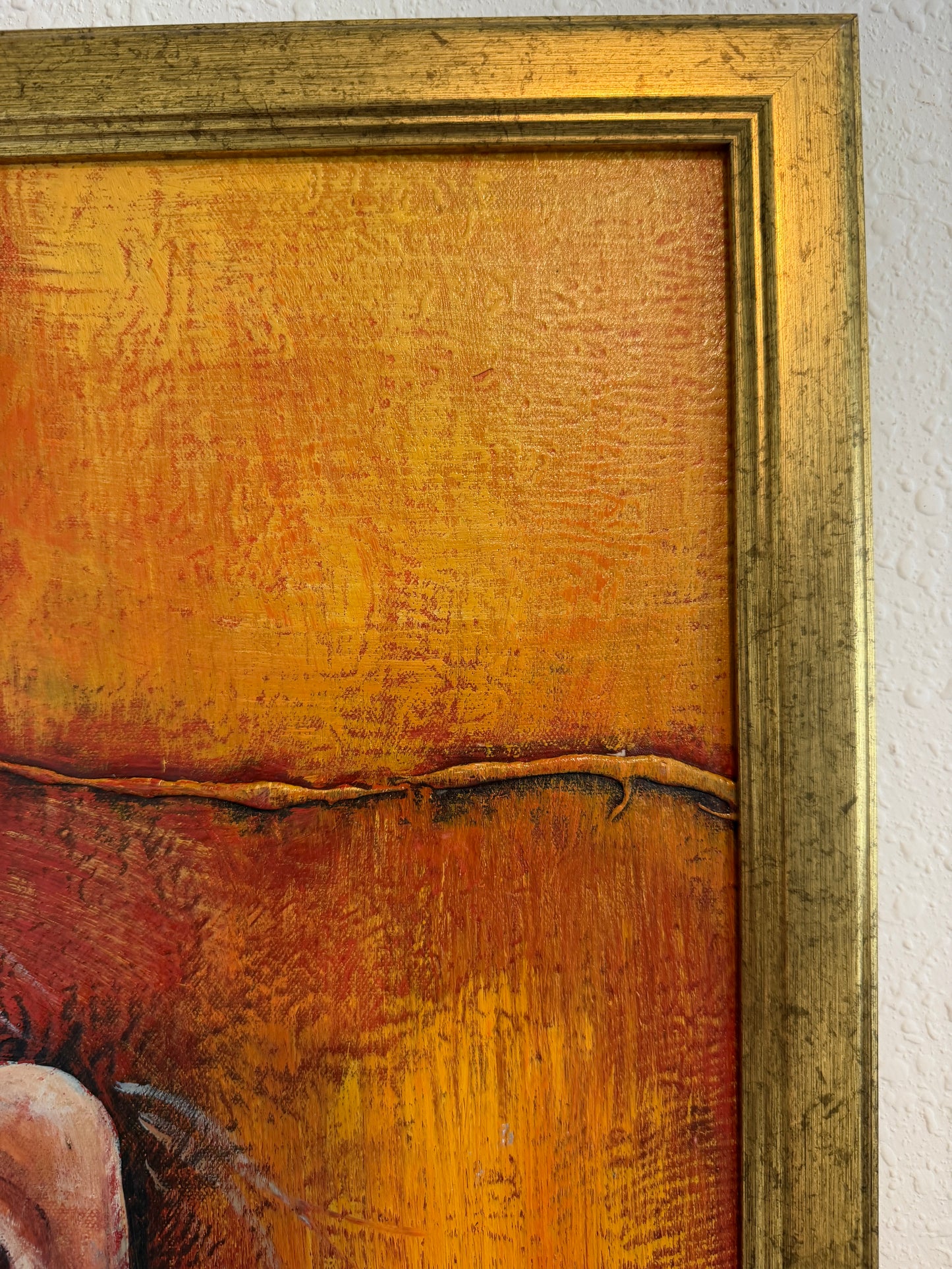 Original Abstract Figure Oil Painting Alena Kalen "Warm Solitude" Framed, COA
