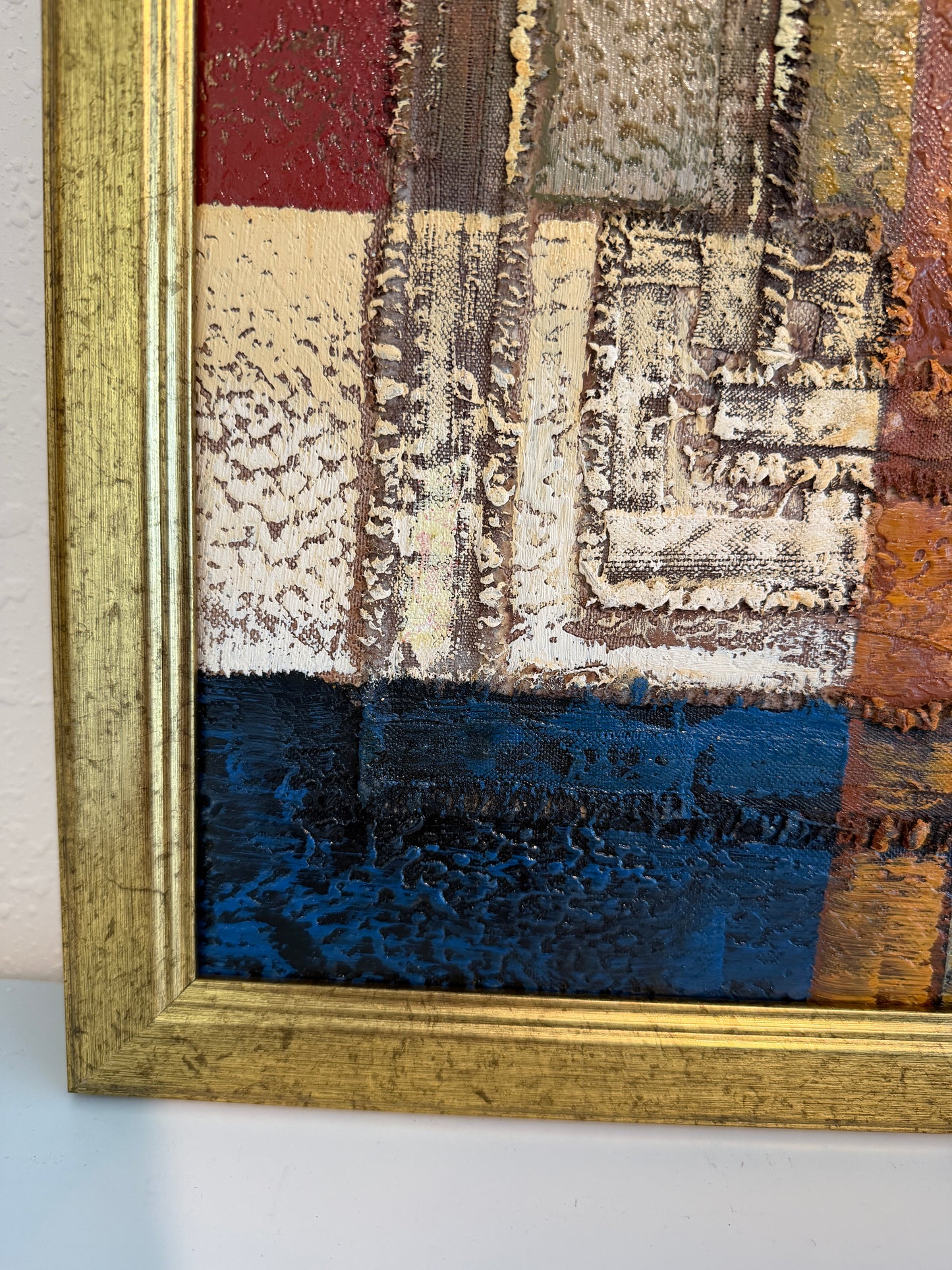 Original Abstract Oil Painting by Alena Kalen "Constructed Silence" Framed, COA
