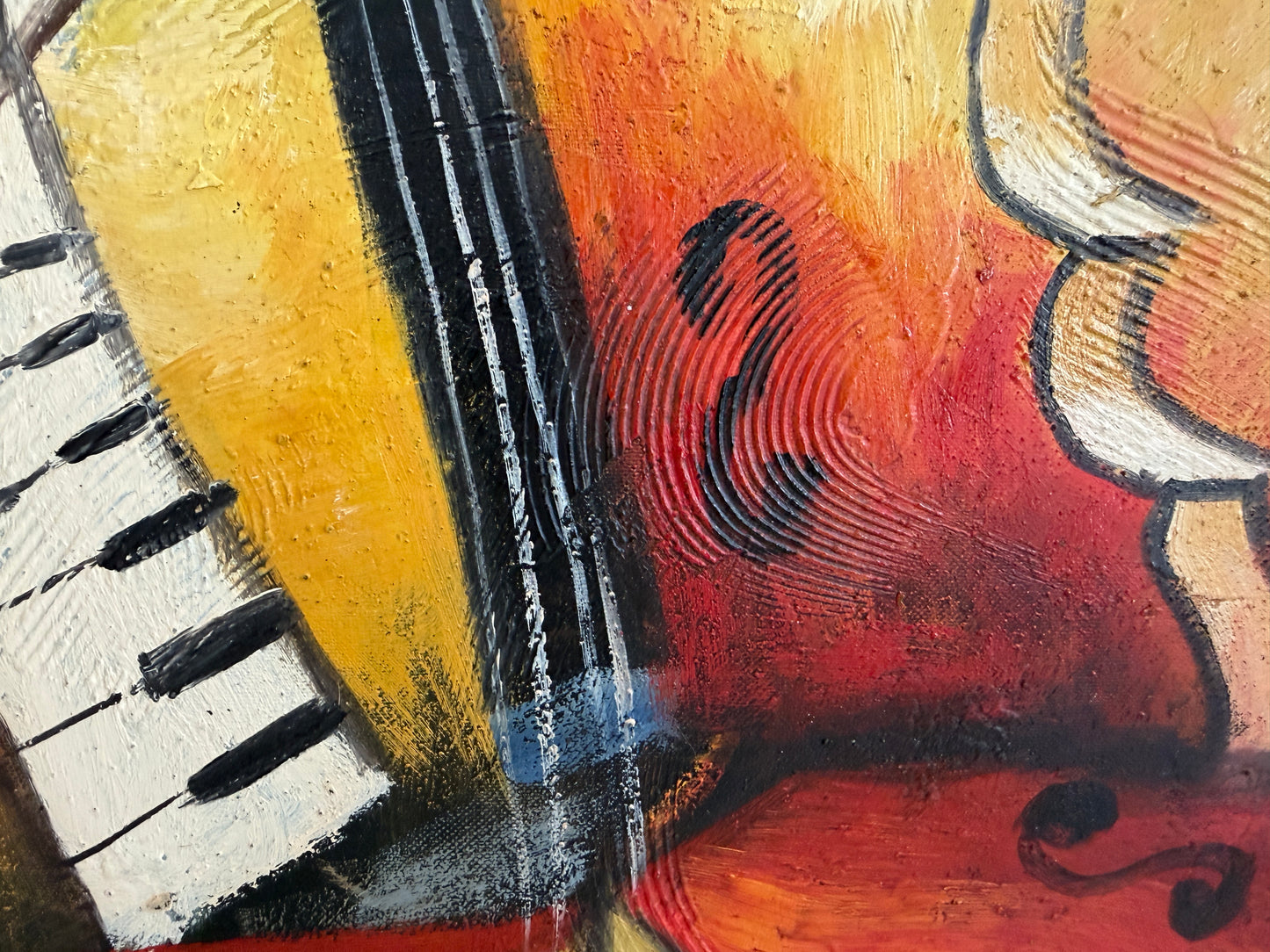 Original Abstract Oil Painting Alena Kalen Cadence Musical Art Contemporary, COA