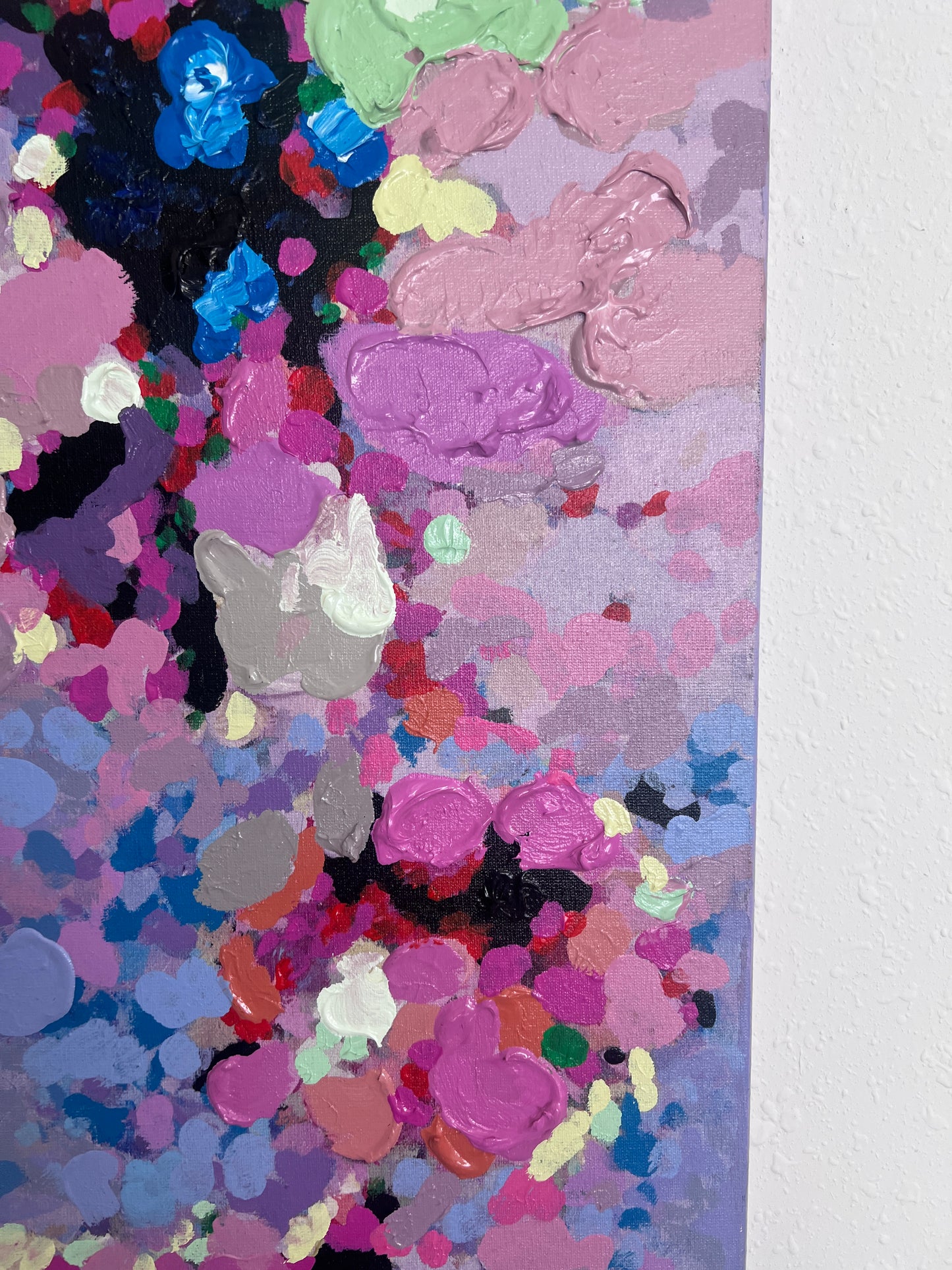 Original Abstract Textured Acrylic Painting on Canvas 47.5"x16", Unframed