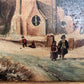Antique Dutch Style Signed Oil Painting on Board – Winter Landscape Genre Scene