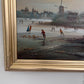 Vintage Dutch Style Winter Landscape Oil Painting – Signed Martin – Canvas