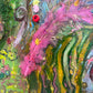 Large Textured Mixed Media Painting by Serg Graff – "Magic Fish" – COA Included