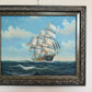 Signed Original Oil Painting Tall Ship at Sea Maritime Nautical Ocean Seascape