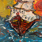 Serg Graff Acrylic Painting Ship Seascape "Tempest" Expressionist Modern Art COA