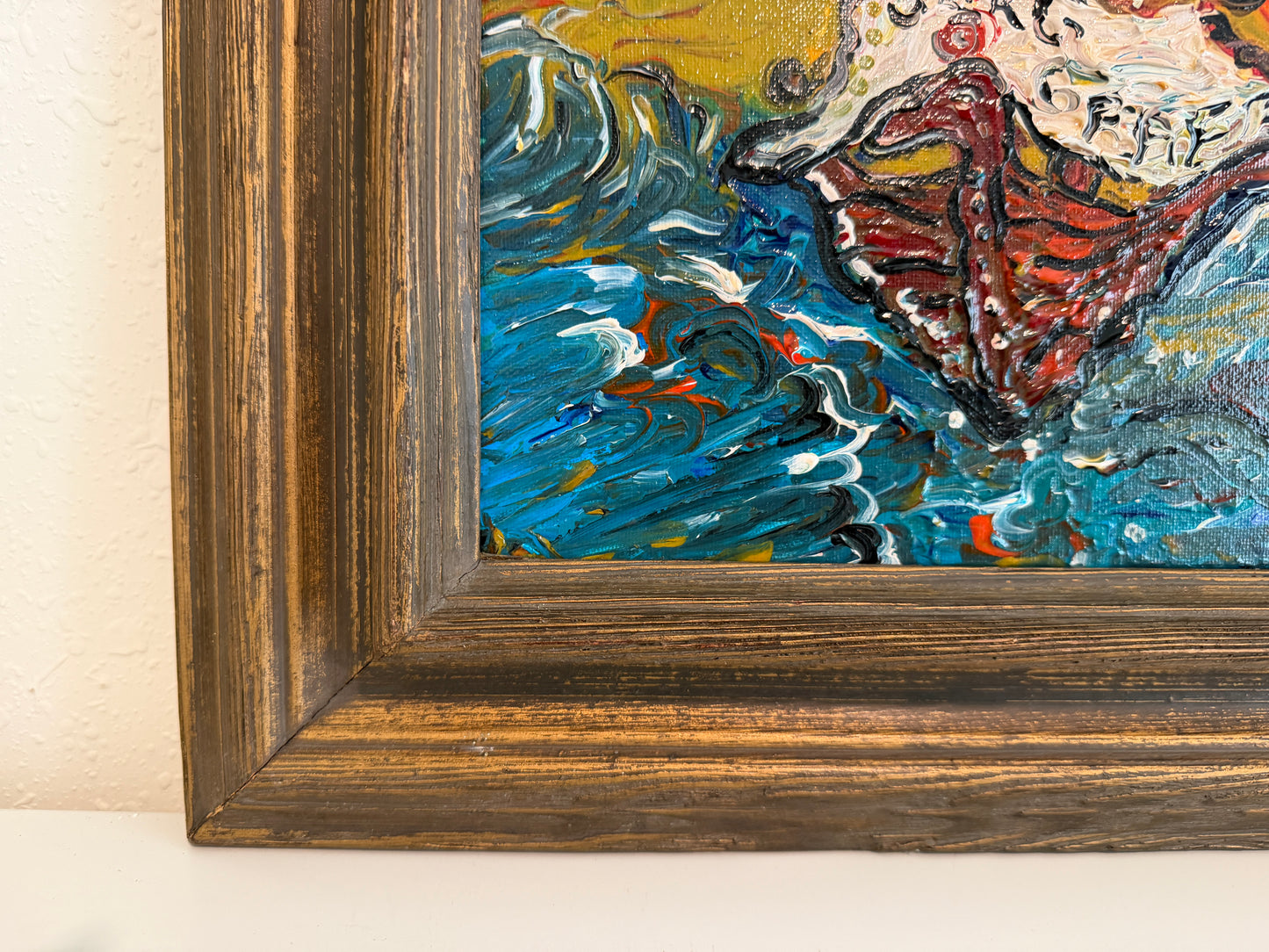 Serg Graff Acrylic Painting Ship Seascape "Tempest" Expressionist Modern Art COA
