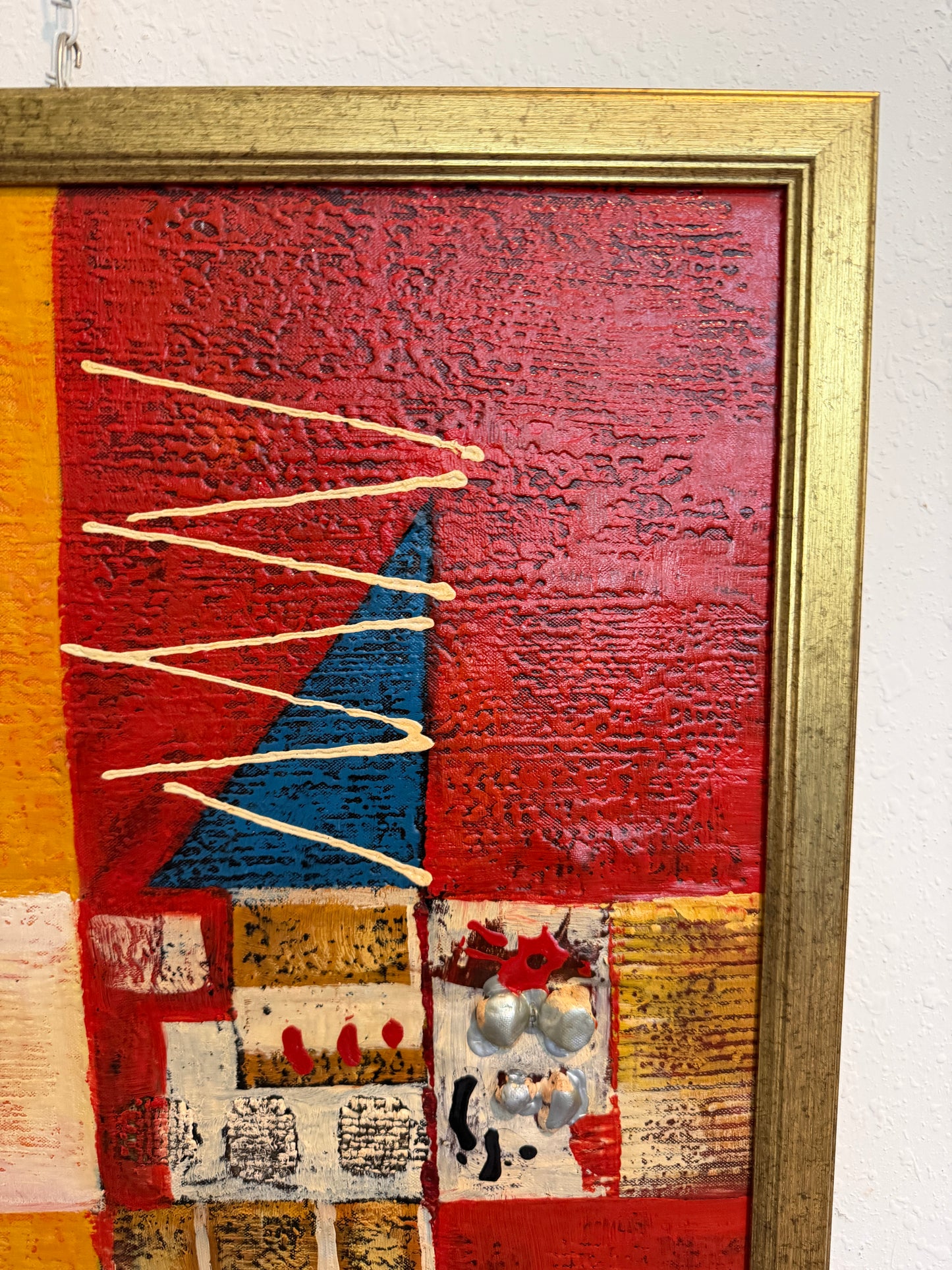 Original Abstract Textured Oil Painting by Alena Kalen "Totem" Framed, COA